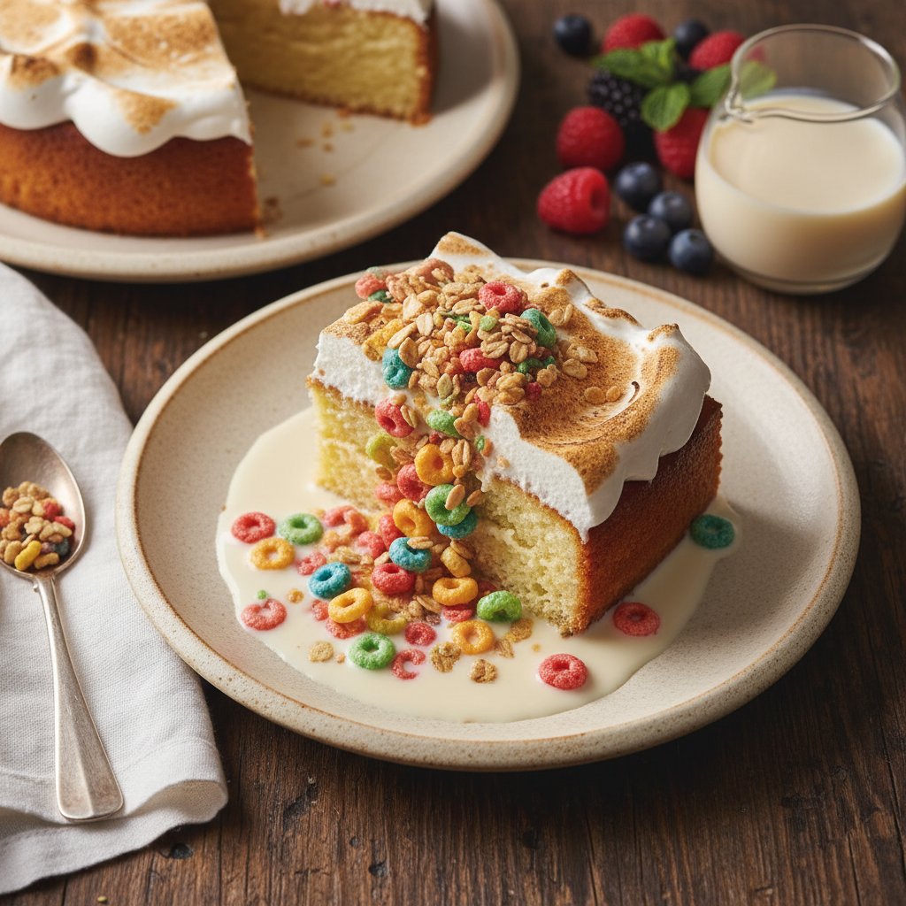 Nostalgic Cereal Milk Tres Leches Cake