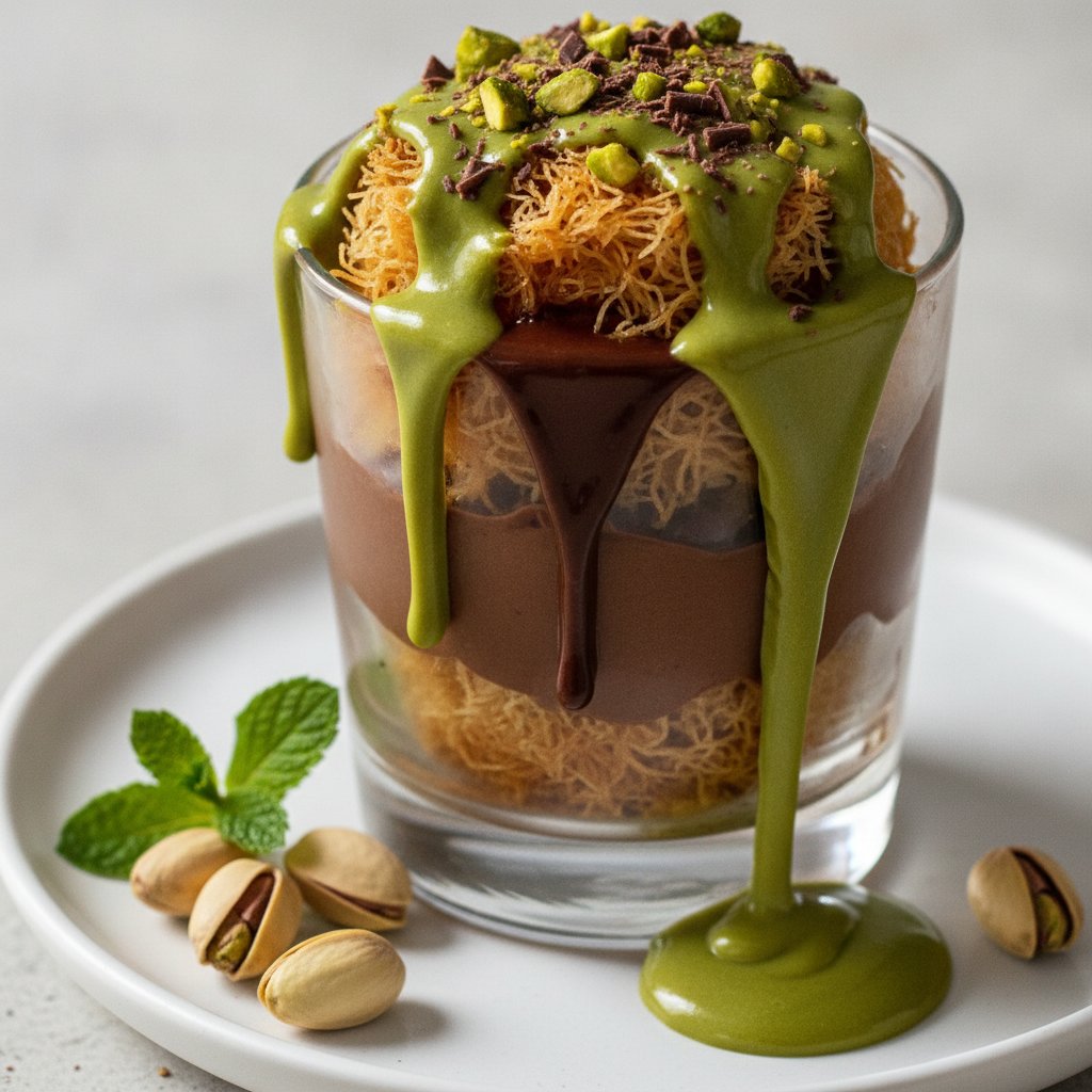 Pistachio Chocolate Kataifi Crunch Parfaits