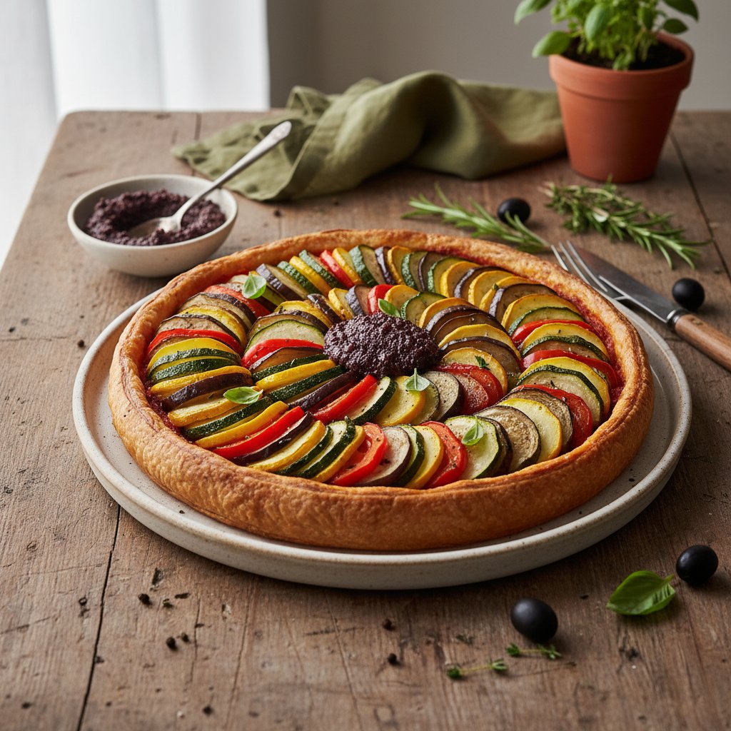 Provencal Ratatouille Tart with Olive Tapenade
