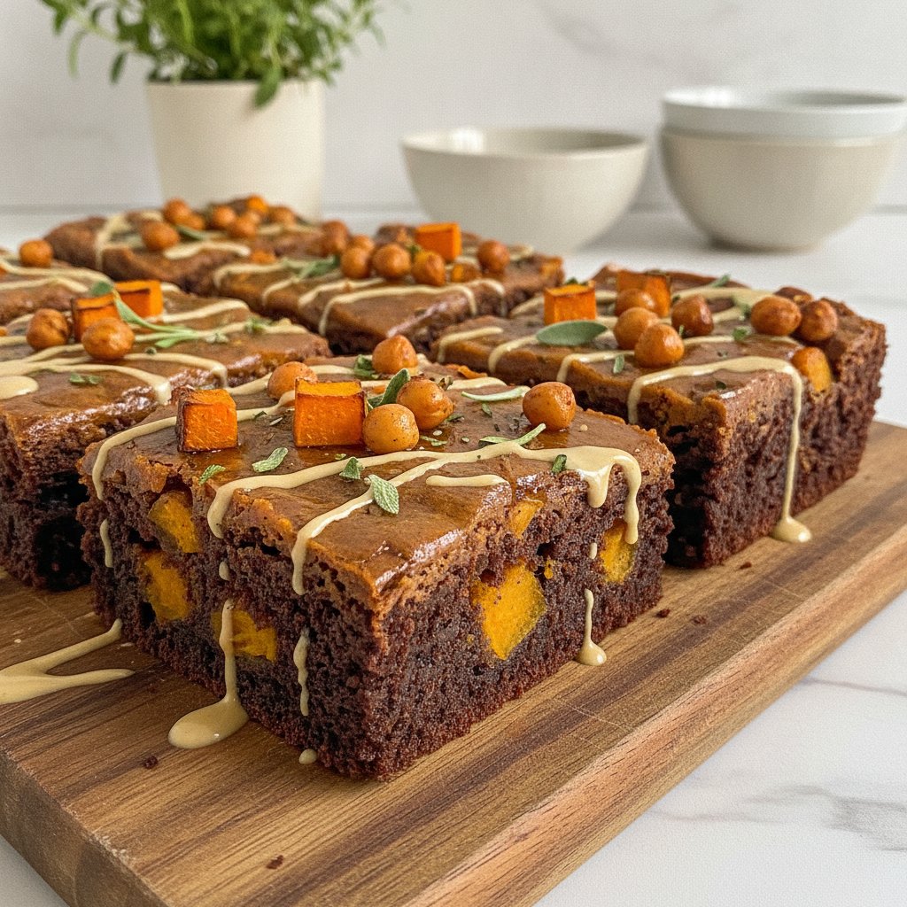 Pumpkin Chickpea Protein Brownies