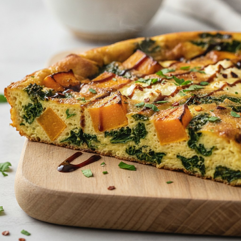 Frittata de calabaza y col rizada al horno
