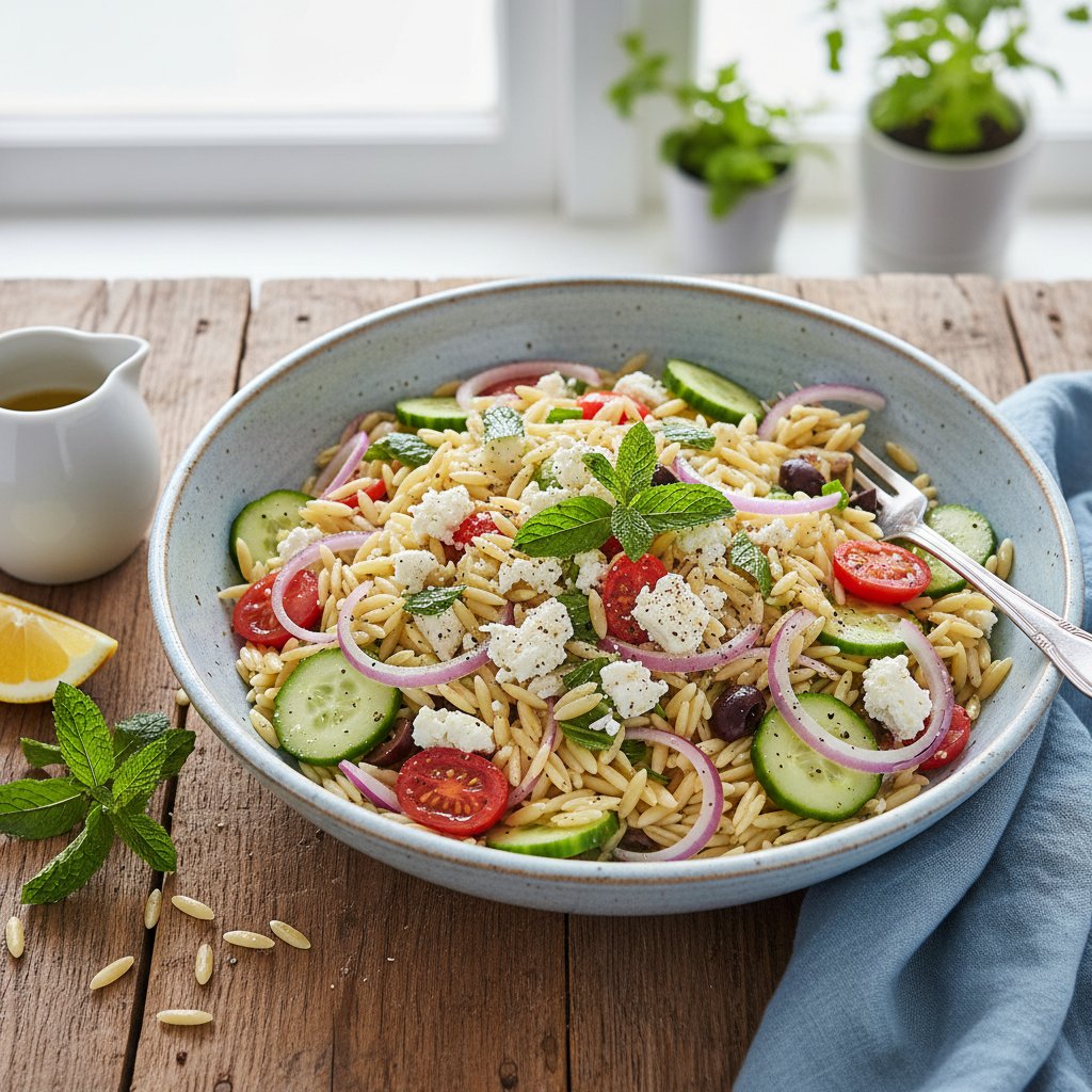 Refreshing Greek Orzo Salad with Feta and Mint