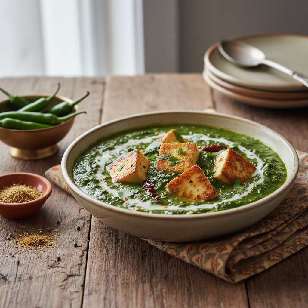 Rich and Creamy Indian Saag Paneer with Spices