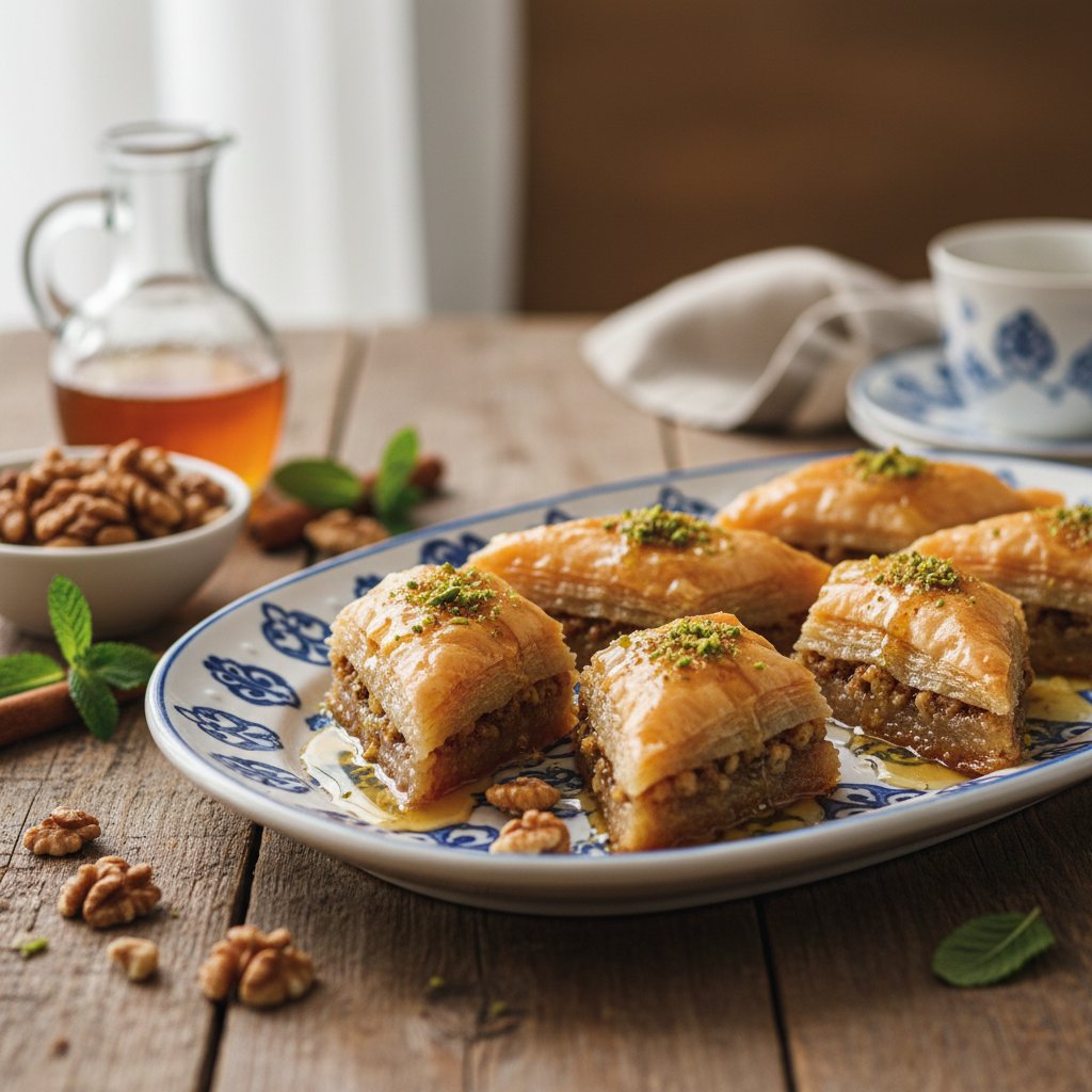 Rich Mediterranean Baklava with Walnuts and Honey