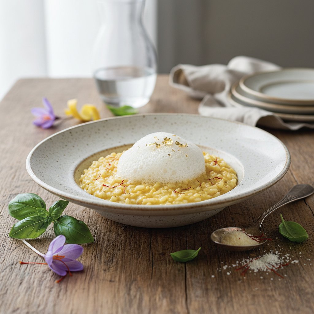 Risotto Royale with Saffron and Parmesan Foam