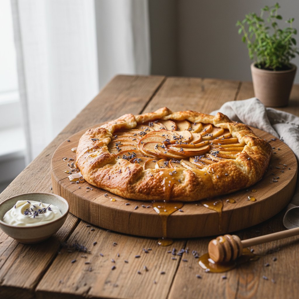 Rustic French Apple Galette with Lavender Honey