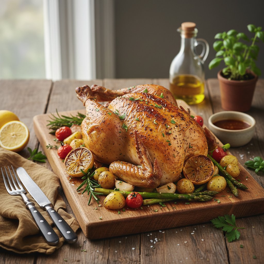 Rustic Italian Herb-Roasted Chicken with Lemon and Garlic