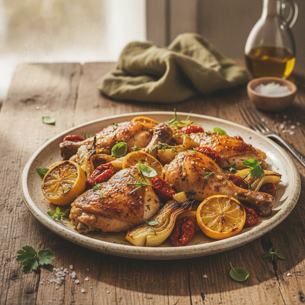Rustic Italian Lemon and Herb Chicken with Fennel