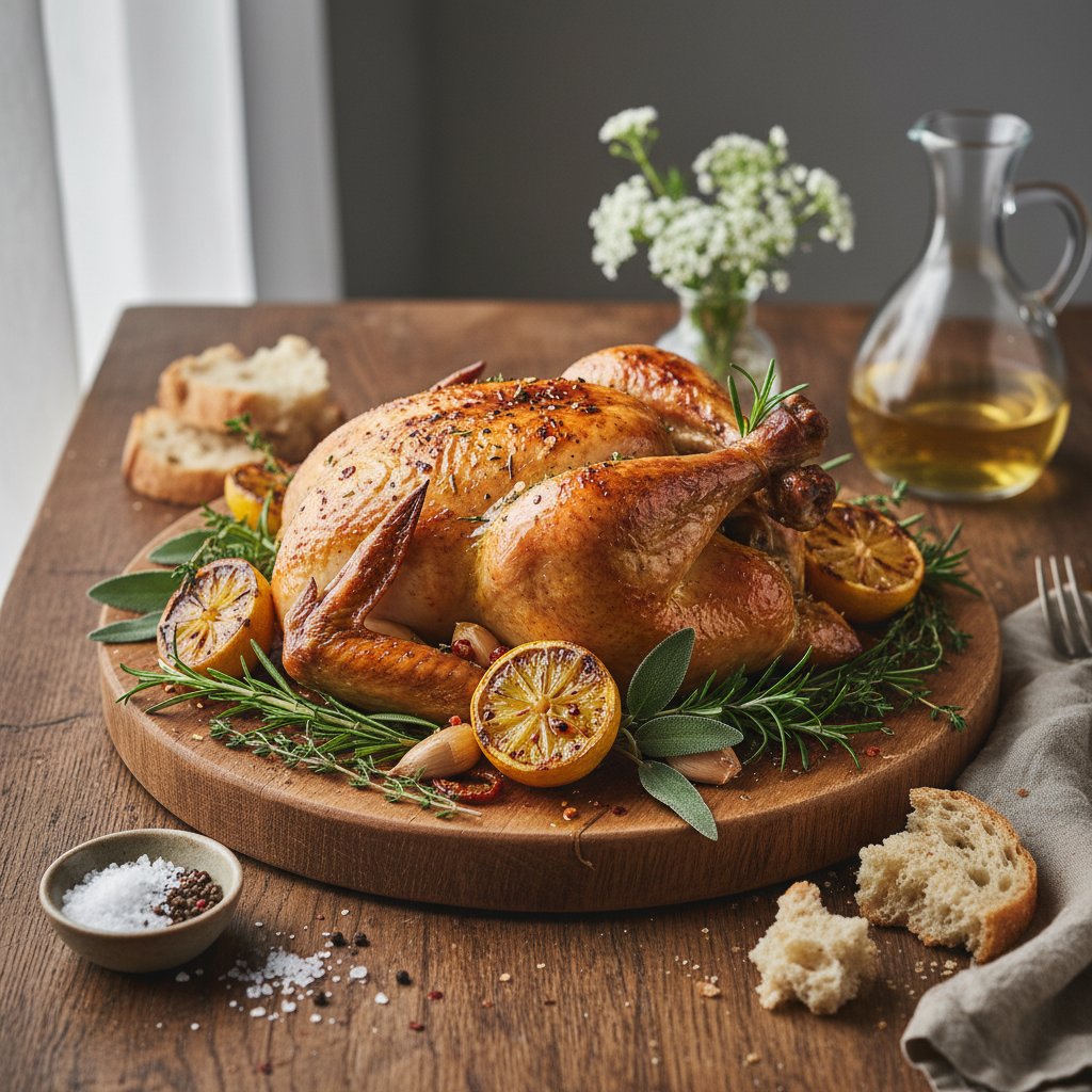 Rustic Italian Roasted Chicken with Lemon and Herbs