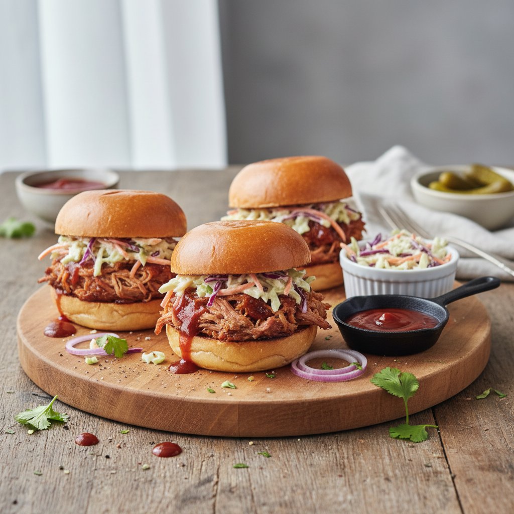 Savory American Pulled Pork Sliders with Tangy Coleslaw