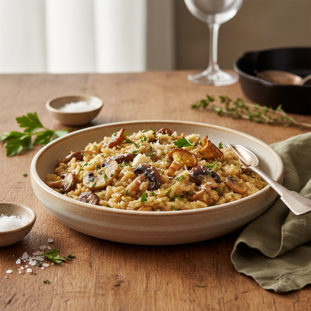 Savory Garlic and Herb Mushroom Risotto