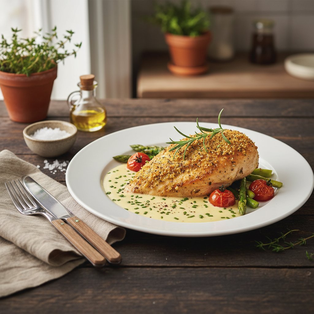 Savory Herb-Crusted Chicken with Velvety Beurre Blanc