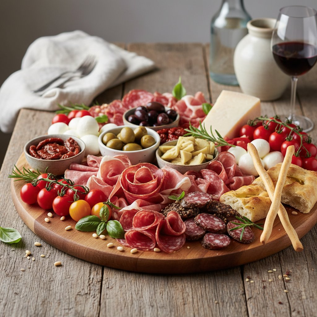 Savory Italian Antipasto Platter with Salami