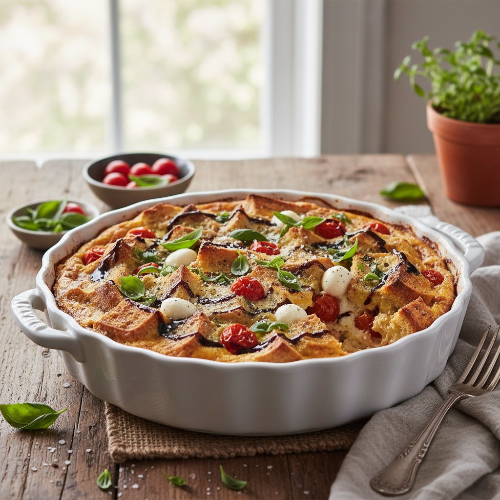 Savory Italian Caprese Breakfast Casserole