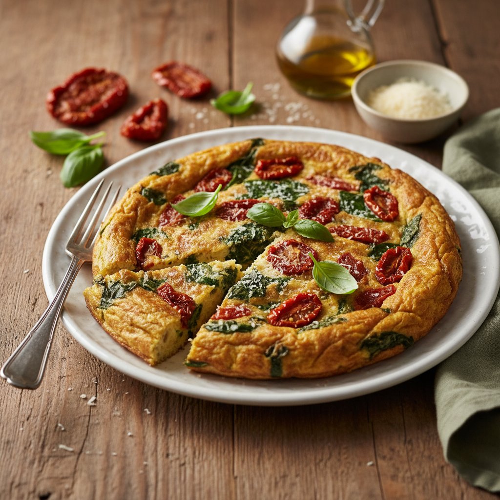 Savory Italian Frittata with Spinach and Sun-Dried Tomatoes