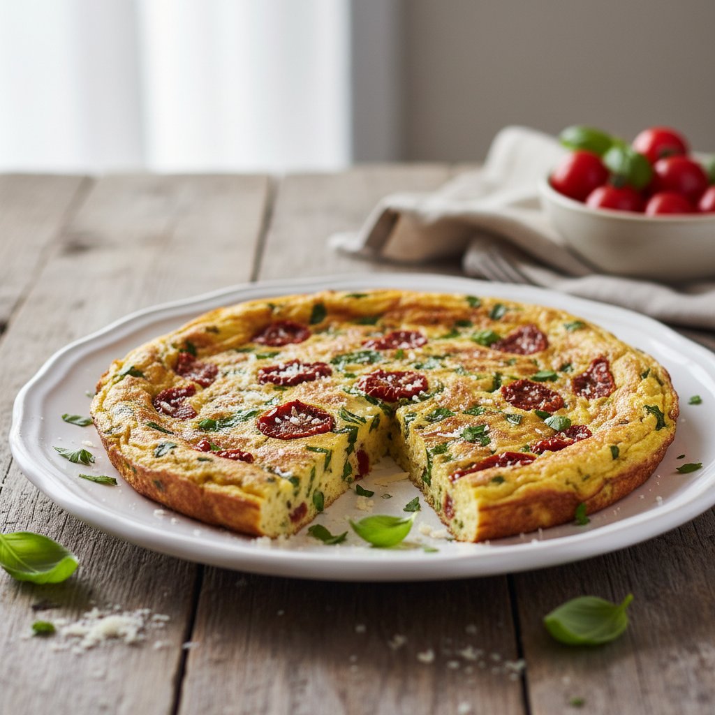Savory Italian Herb Frittata with Sun-Dried Tomatoes