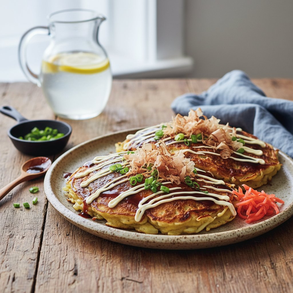 Savory Japanese Okonomiyaki Pancakes