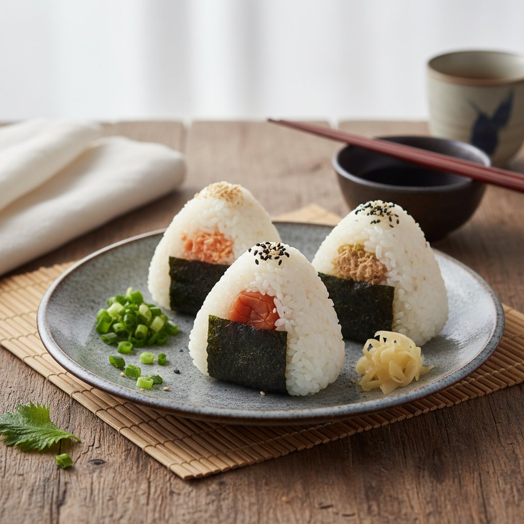 Savory Japanese Onigiri Rice Balls with Seaweed