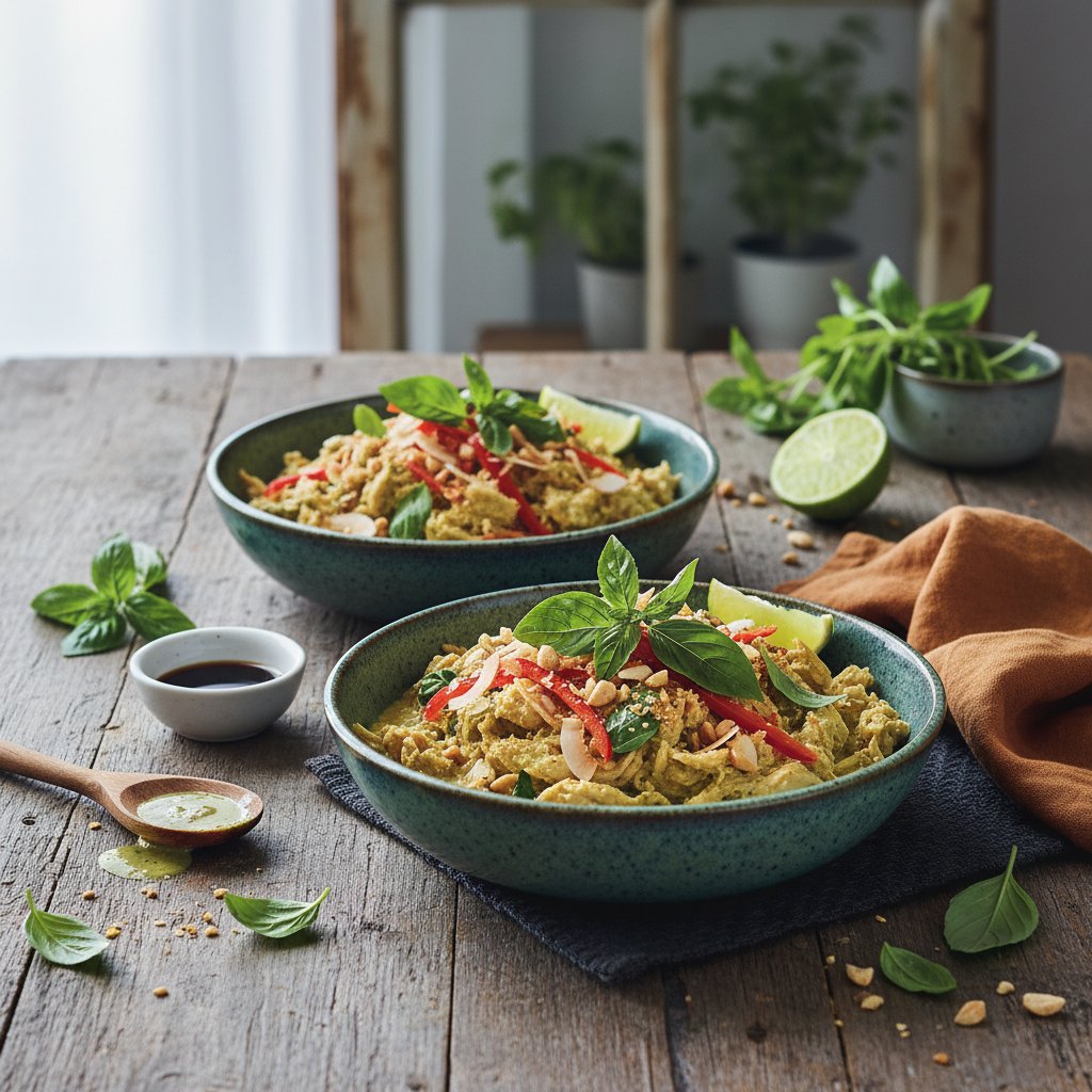 Savory Thai Basil Coconut Chicken Bowls
