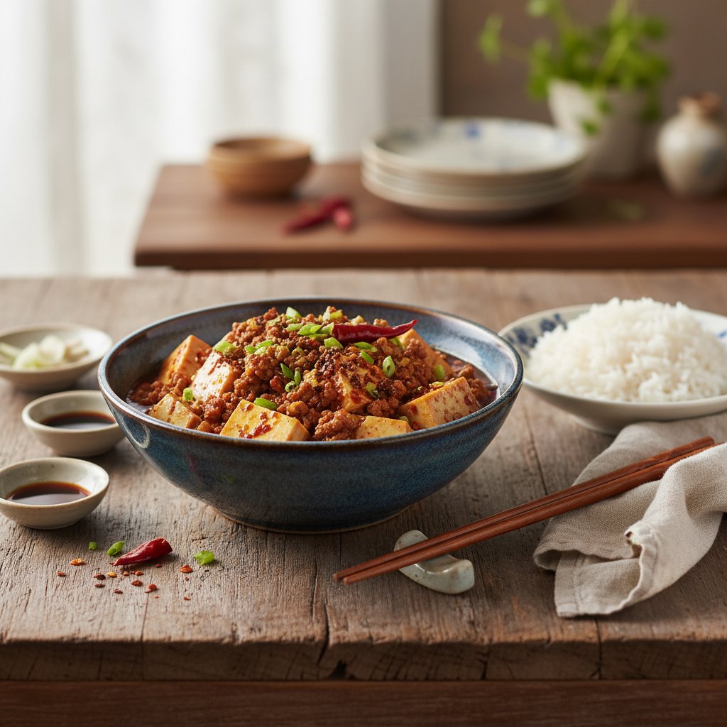 Sichuan-Inspired Fiery Mapo Tofu with Numbing Peppercorns