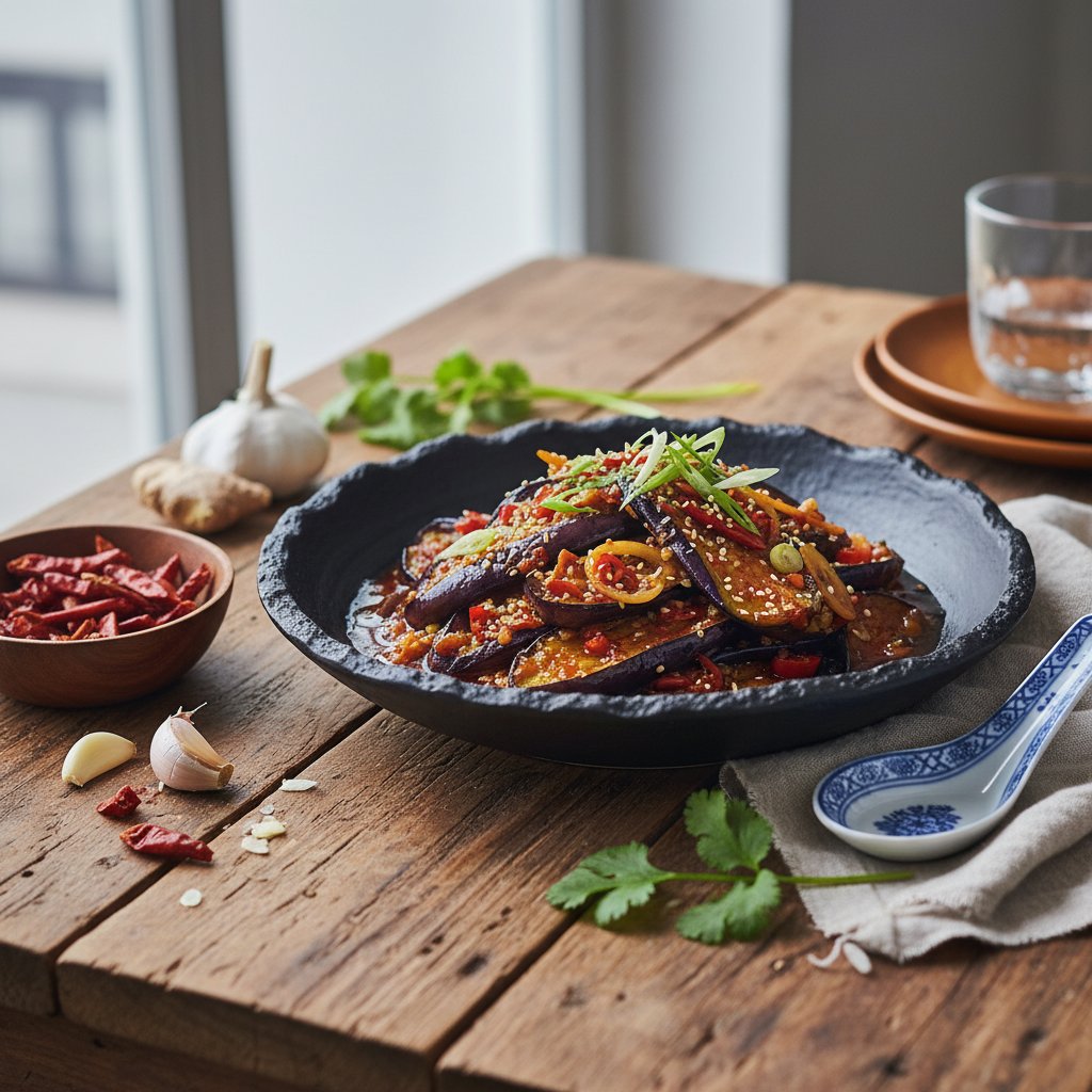 Sichuan Spicy Eggplant with Garlic and Ginger