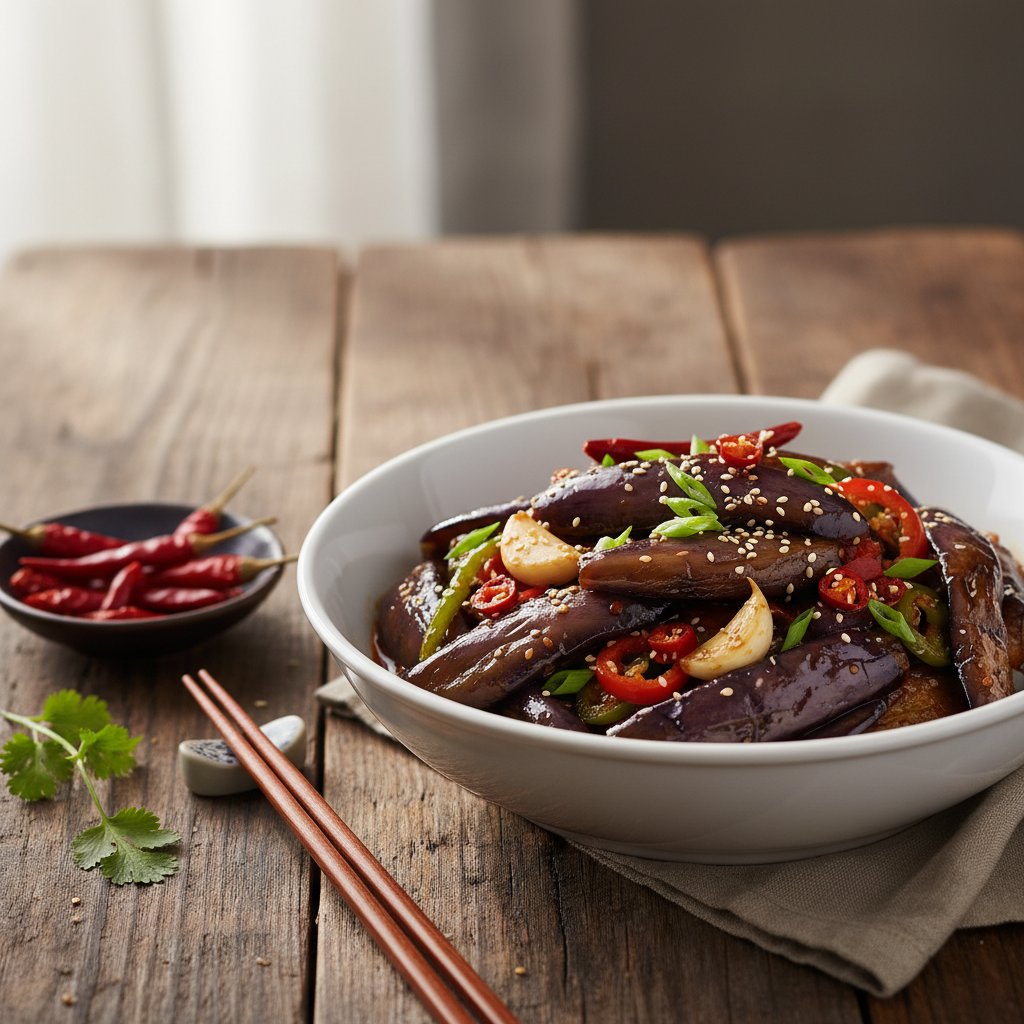 Sichuan Spicy Eggplant with Garlic and Peppers