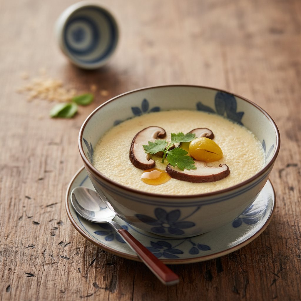 Silky Japanese Chawanmushi with Shiitake Mushrooms