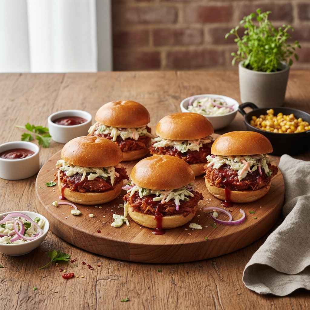 Slow-Cooked Barbecue Pulled Pork Sliders with Coleslaw