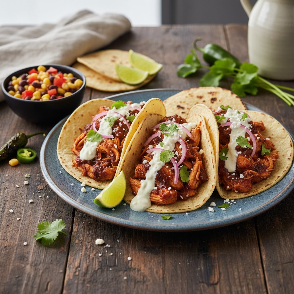 Smoky Chipotle Chicken Tacos with Lime Crema