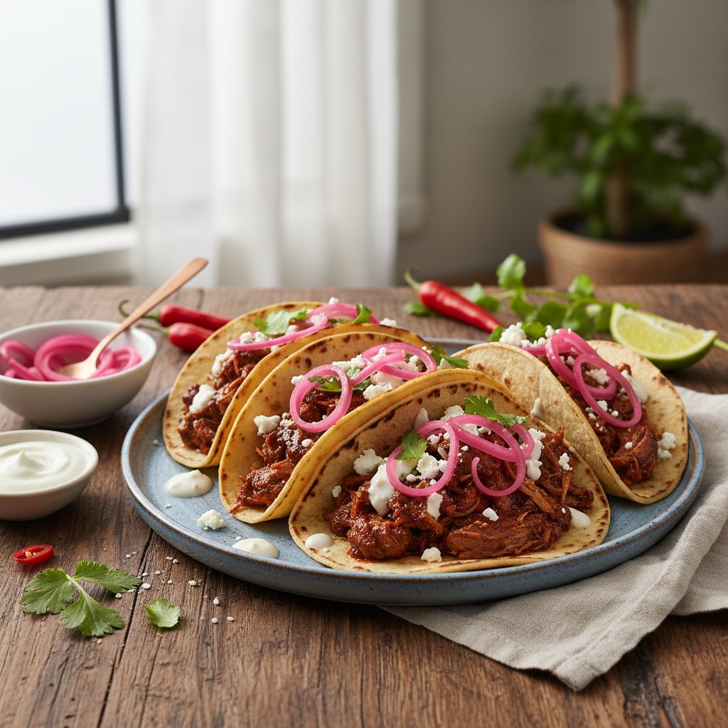 Smoky Harissa Lamb Tacos with Zesty Pickled Red Onions