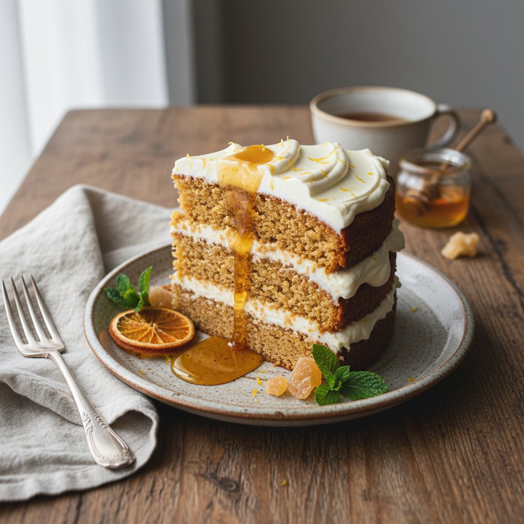 Spiced Honey Ginger Cake with Citrus Mascarpone Frosting