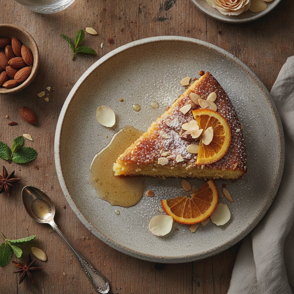 Spiced Orange and Almond Cake with Rosewater Syrup