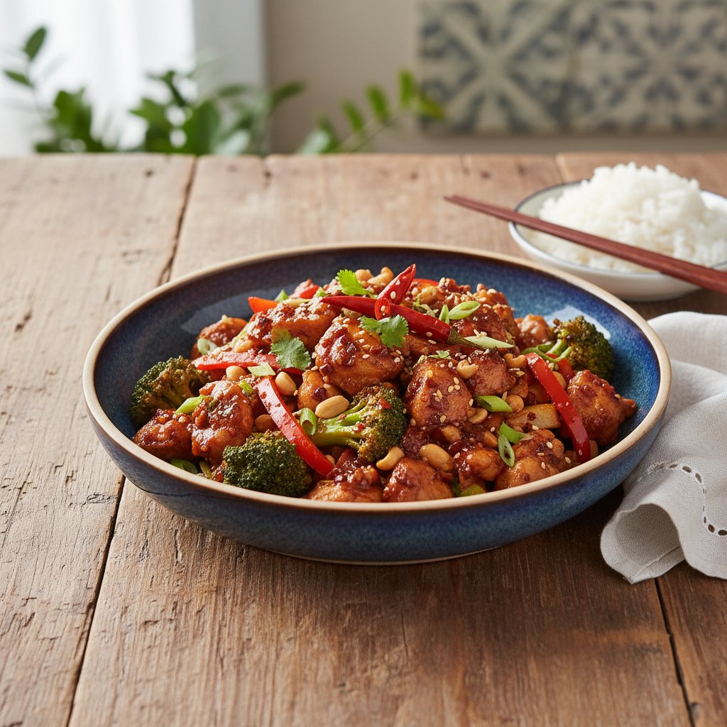 Spicy Asian Szechuan Chicken Stir-Fry