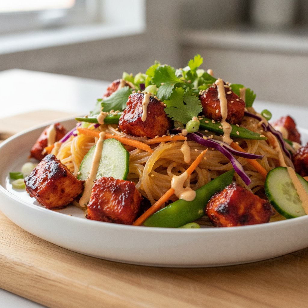 Spicy Gochujang Chicken Noodle Salad