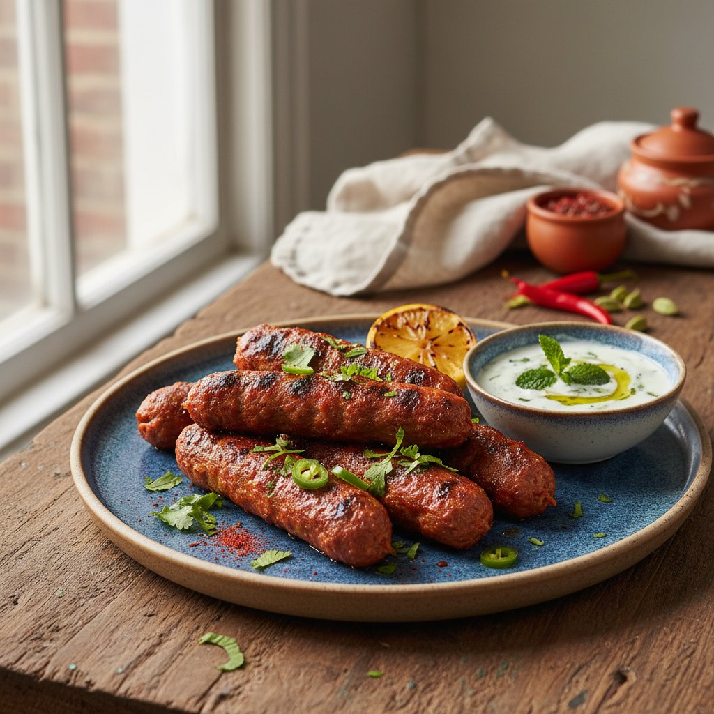 Spicy Indian Lamb Seekh Kebabs