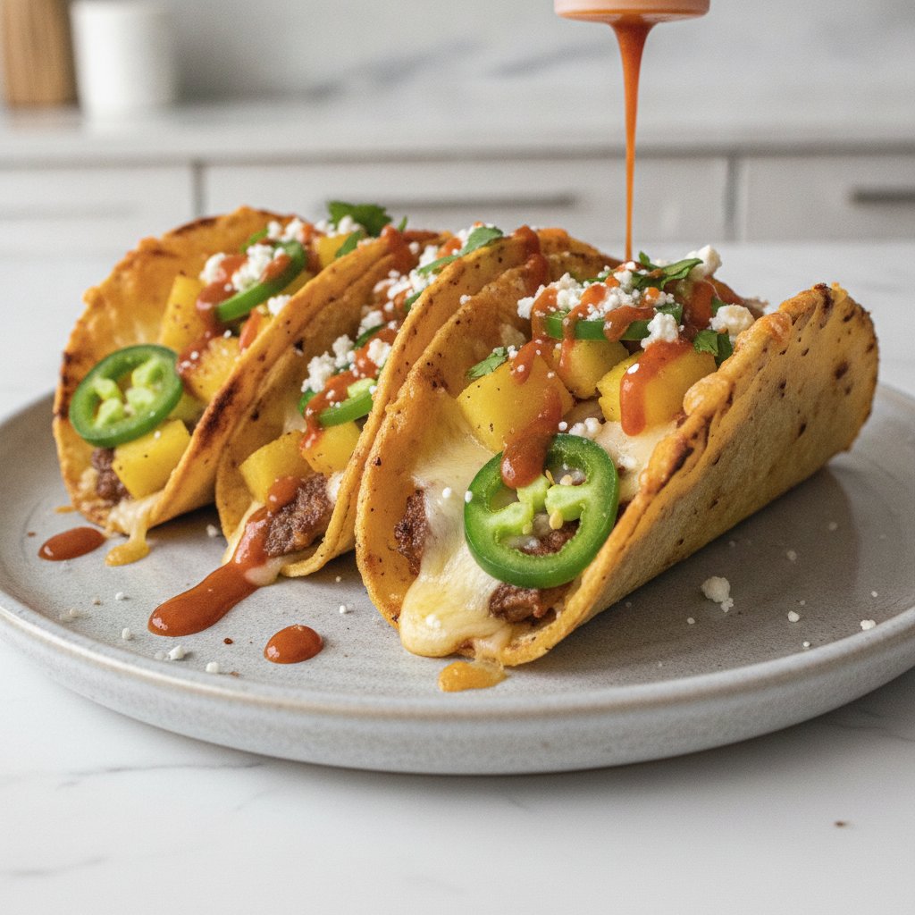 Spicy Jalapeño Pineapple Smash Tacos