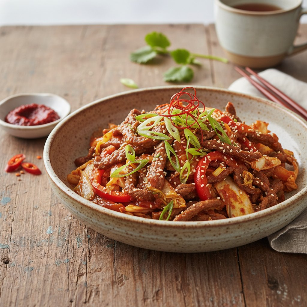 Spicy Korean Beef and Cabbage Stir-Fry
