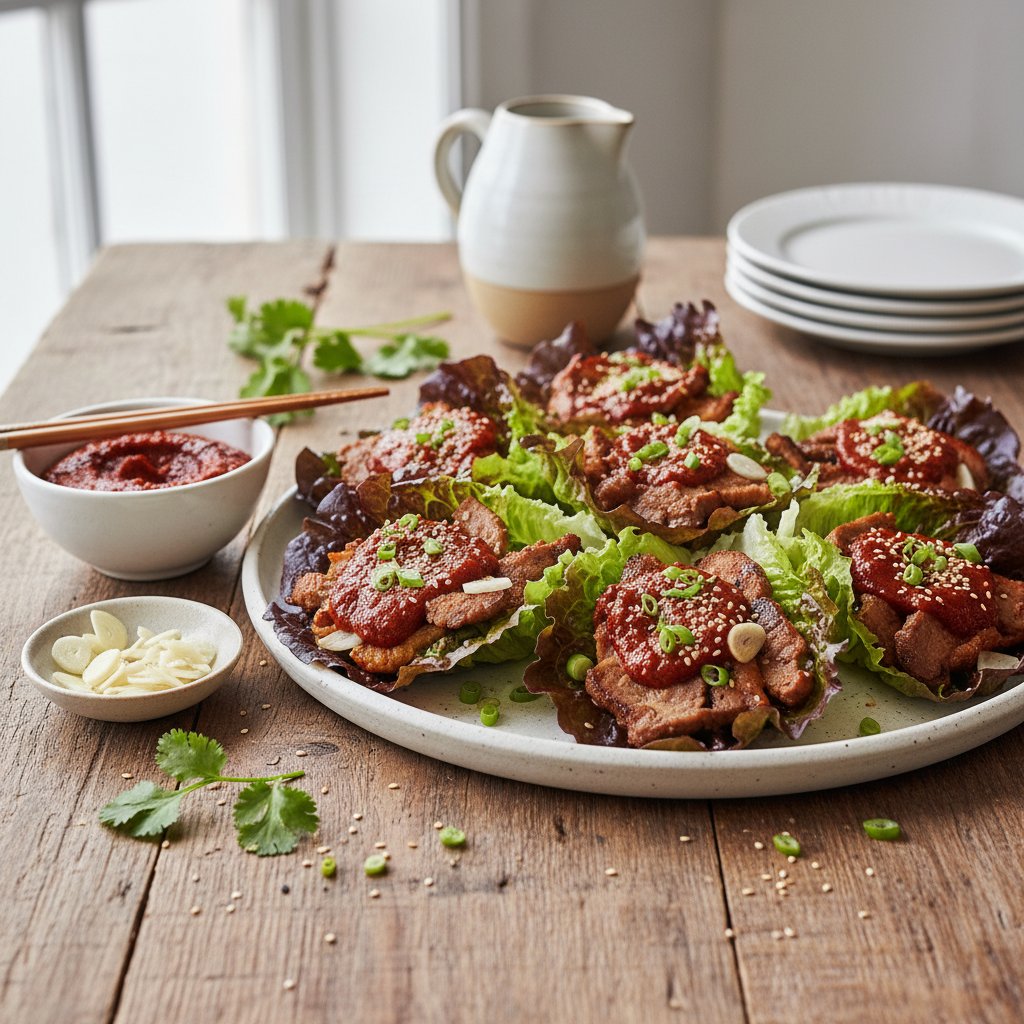 Spicy Korean Ssamjang Lettuce Wraps