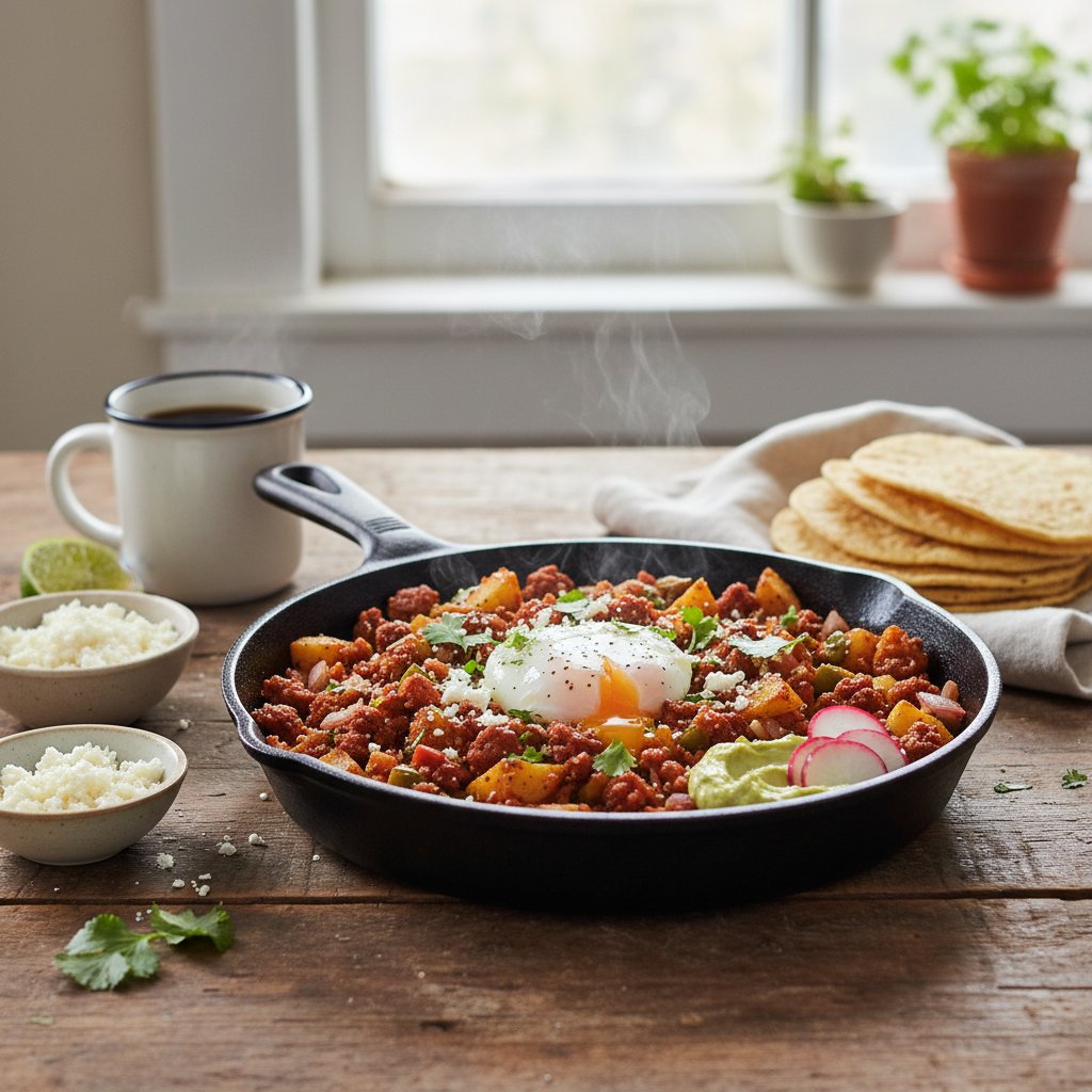 Spicy Mexican Chorizo Breakfast Hash