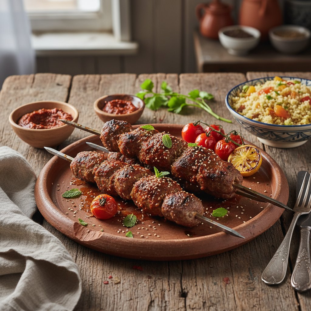 Spicy Moroccan Lamb Kebabs with Harissa