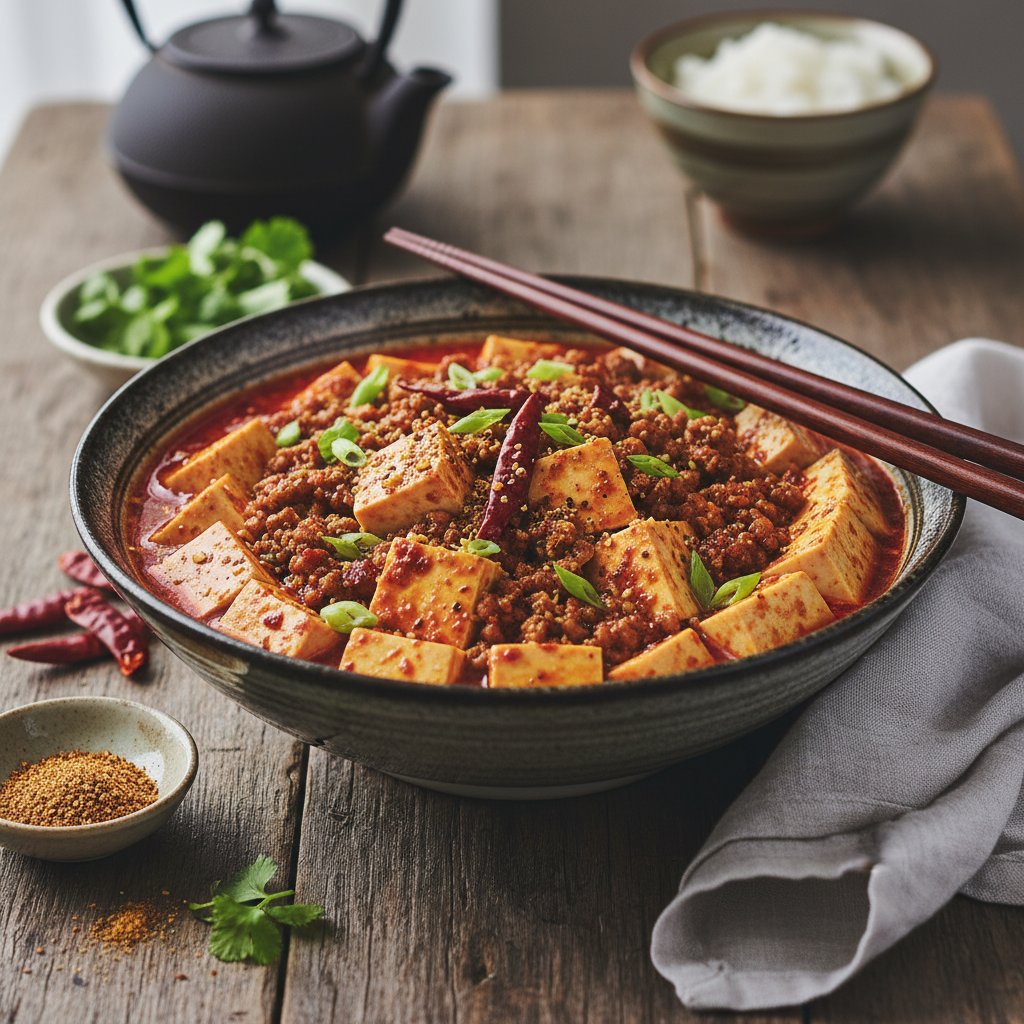 Spicy Sichuan Mapo Tofu with Ground Pork
