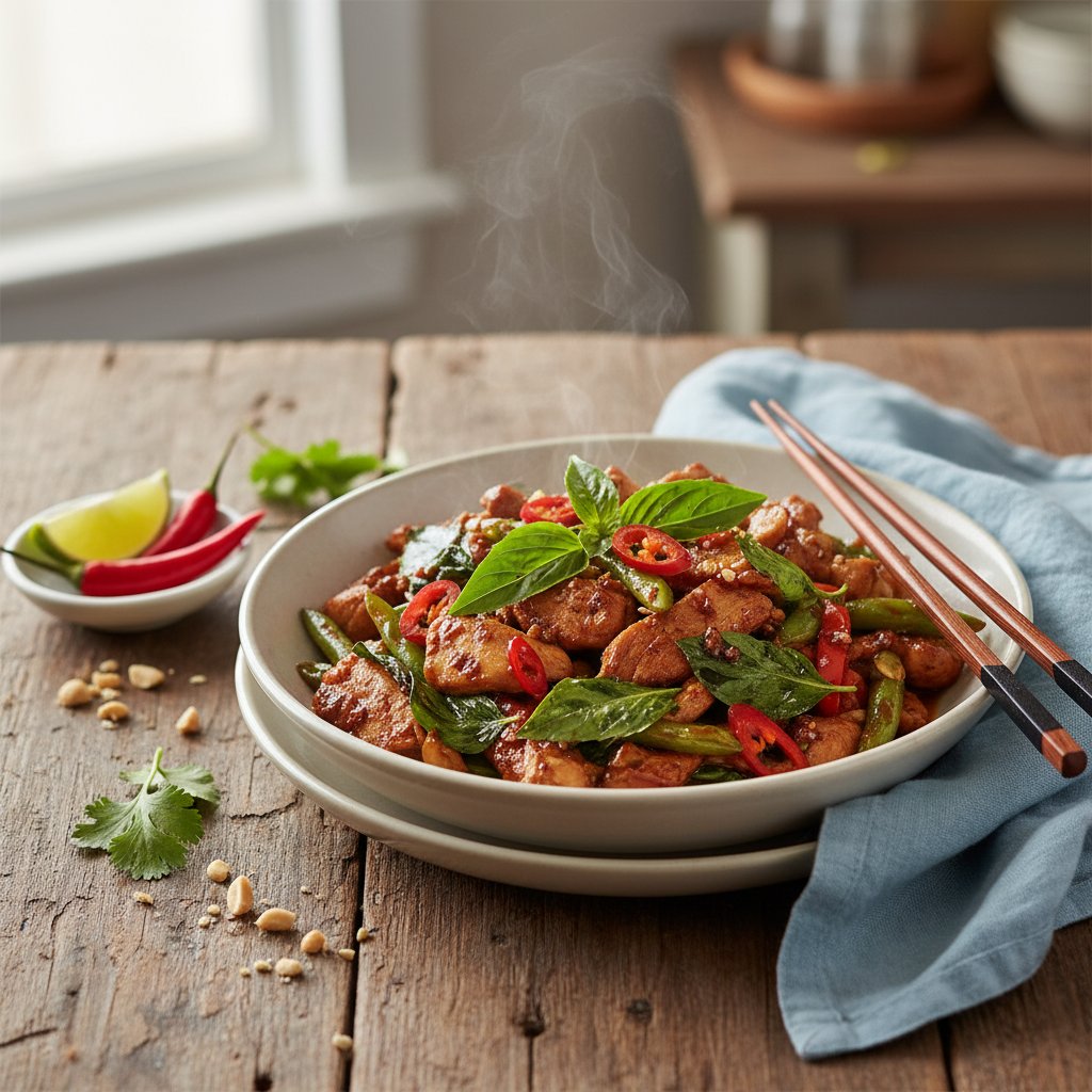 Spicy Thai Basil Chicken Stir-Fry