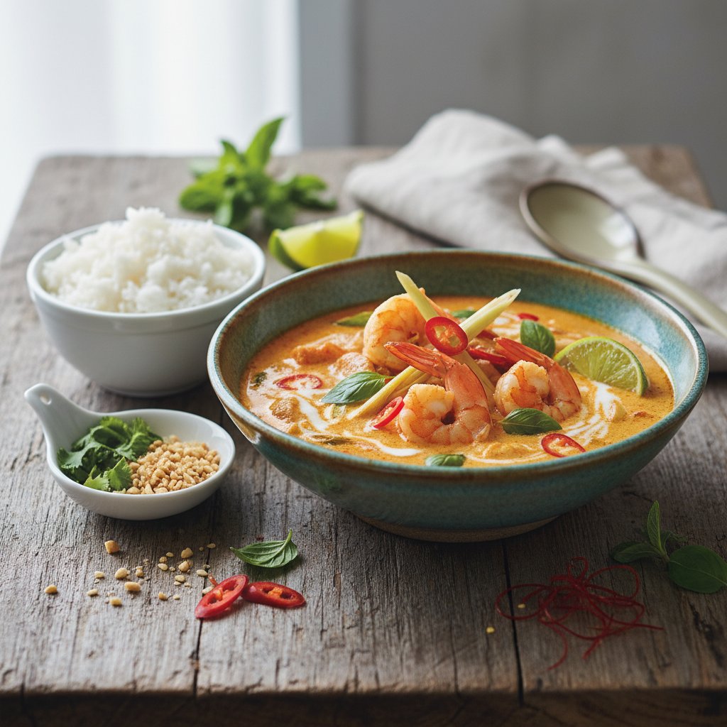 Spicy Thai Coconut Curry with Lemongrass and Shrimp