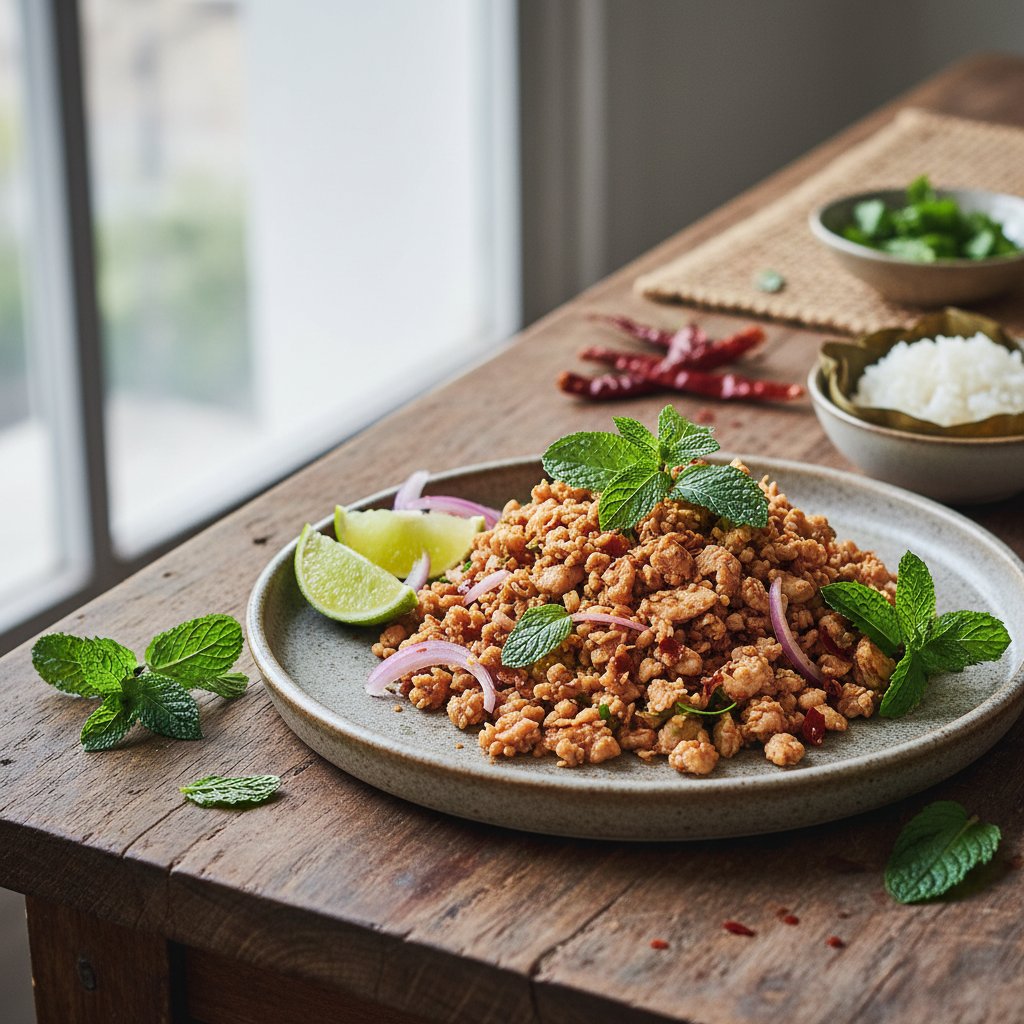 Spicy Thai Larb Gai with Fresh Mint