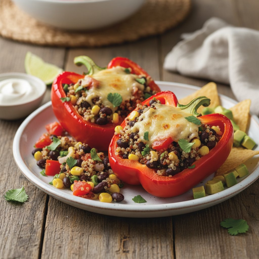 Stuffed Bell Peppers with Quinoa and Black Beans