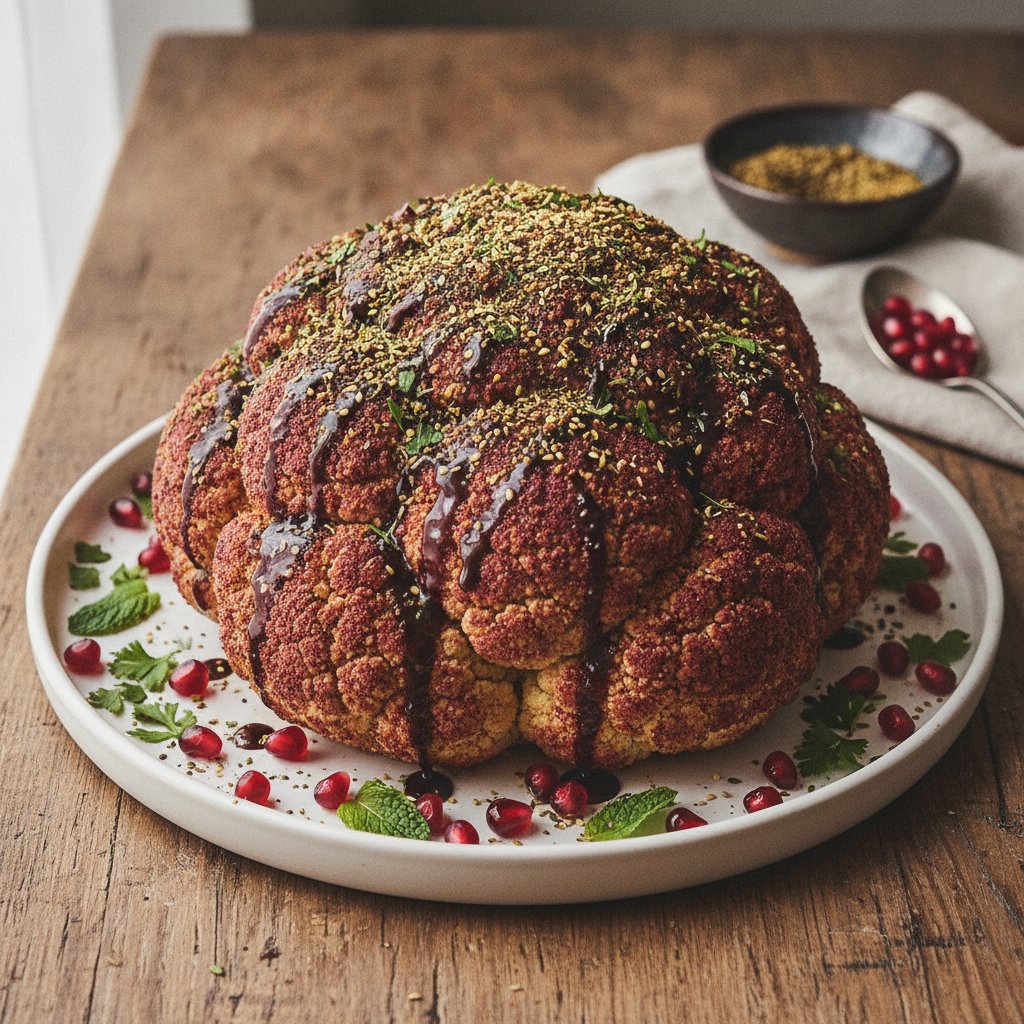 Sumac-Roasted Cauliflower with Pomegranate Molasses and Herb Za'atar