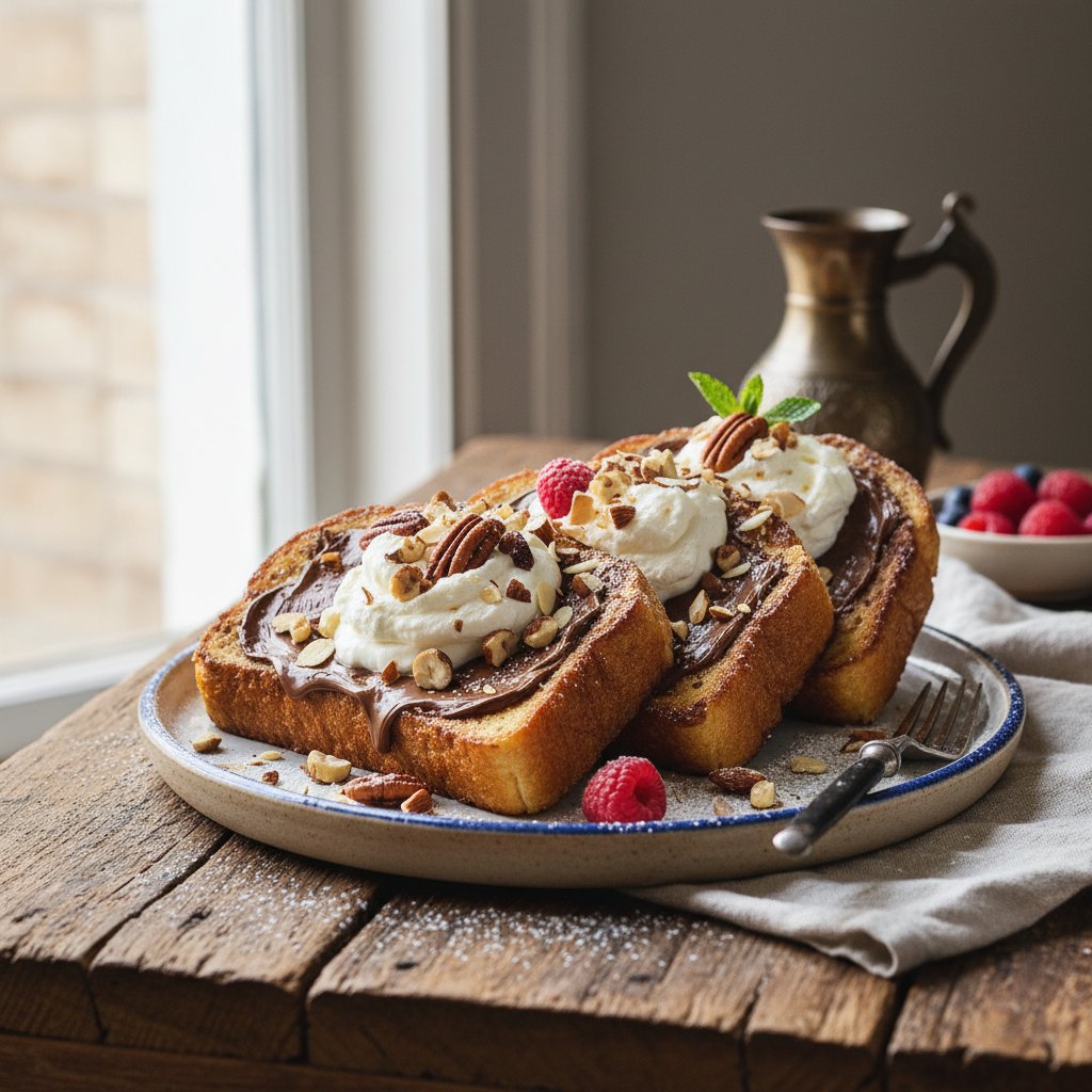 Sumptuous Chocolate and Nutella French Toast with Whipped Mascarpone