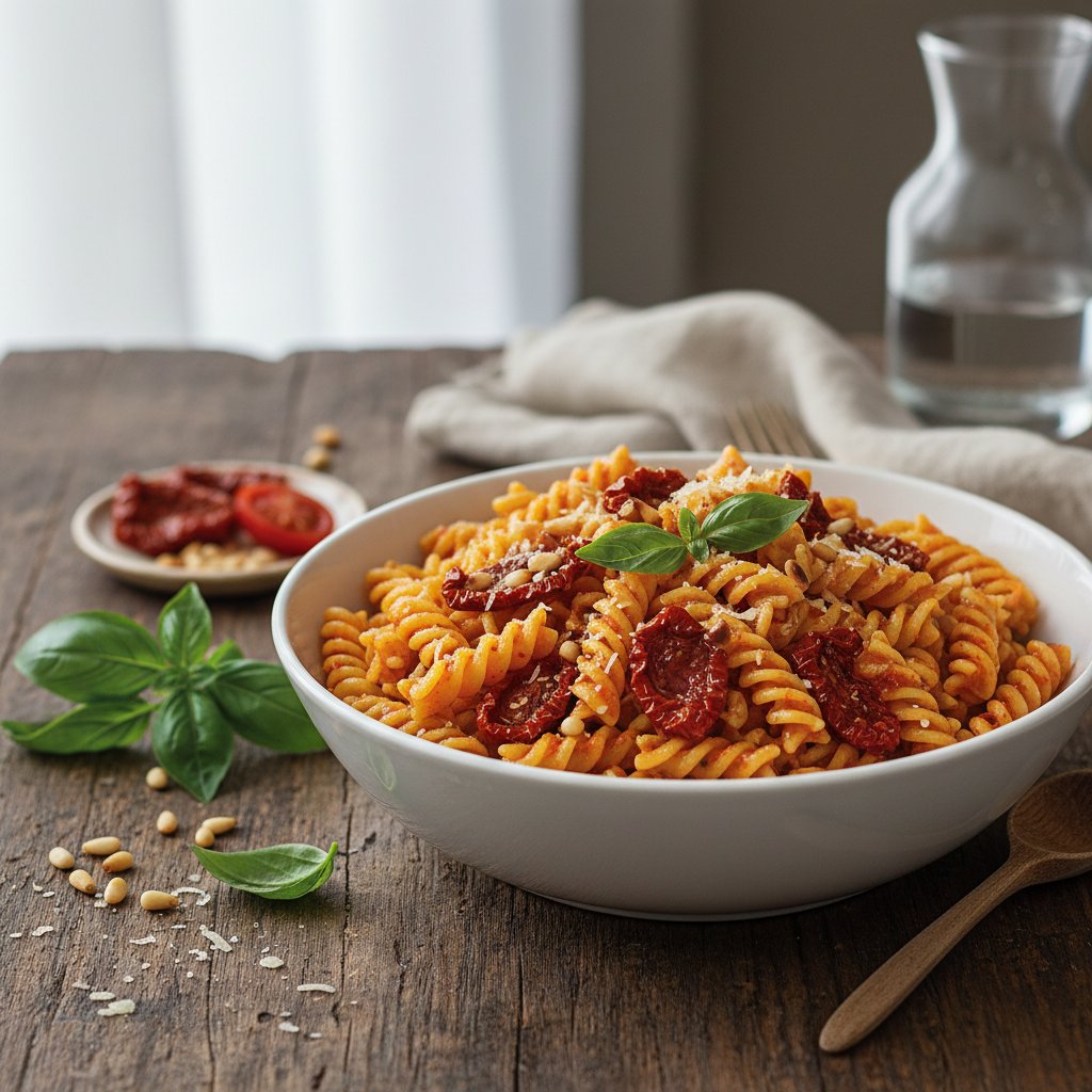 Sun-Dried Tomato and Basil Pesto Fusilli