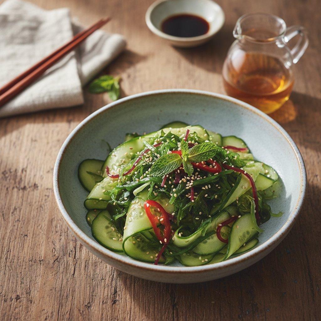 Tangy Japanese Seaweed and Cucumber Salad
