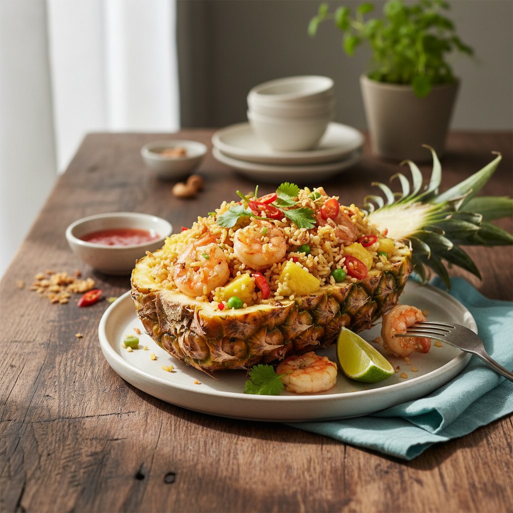 Tangy Thai Pineapple Fried Rice with Shrimp